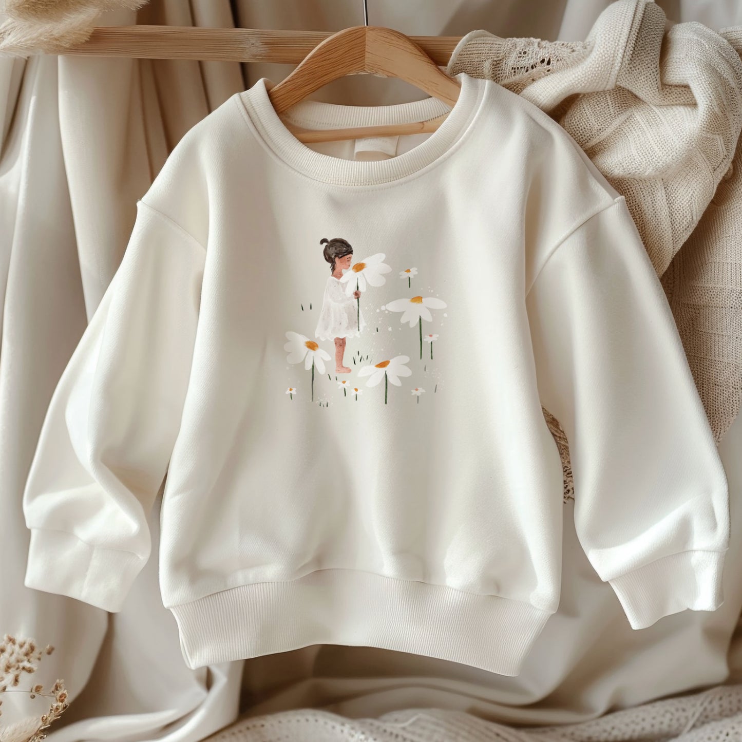 Bügelbild Blumen Mädchen