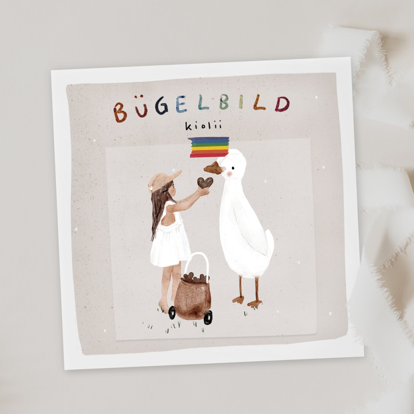 Bügelbild Gans Mädchen