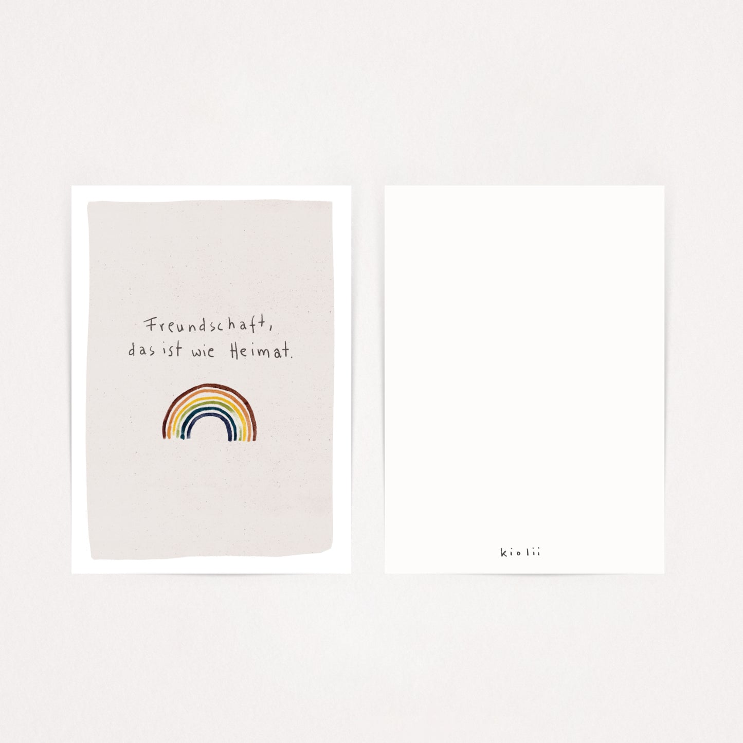 Postkarte Freundschaft Regenbogen