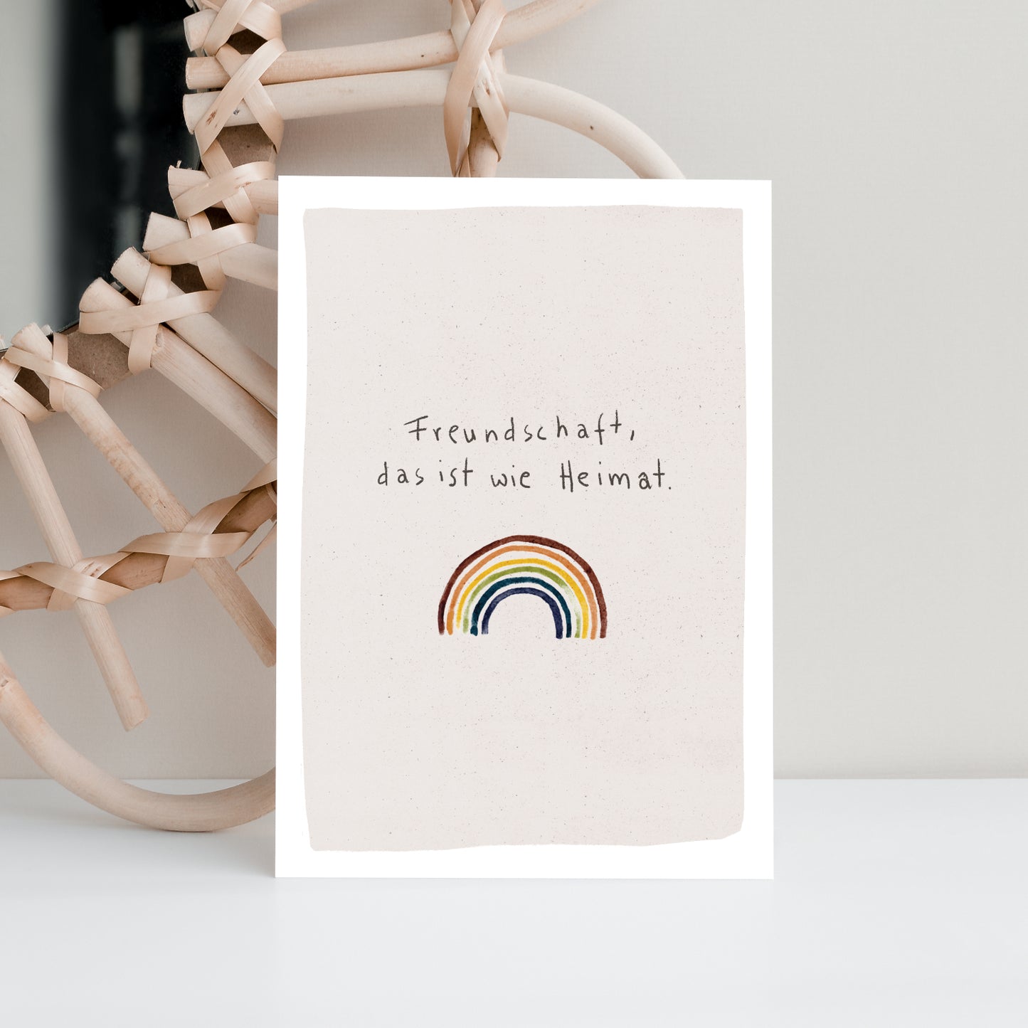 Postkarte Freundschaft Regenbogen
