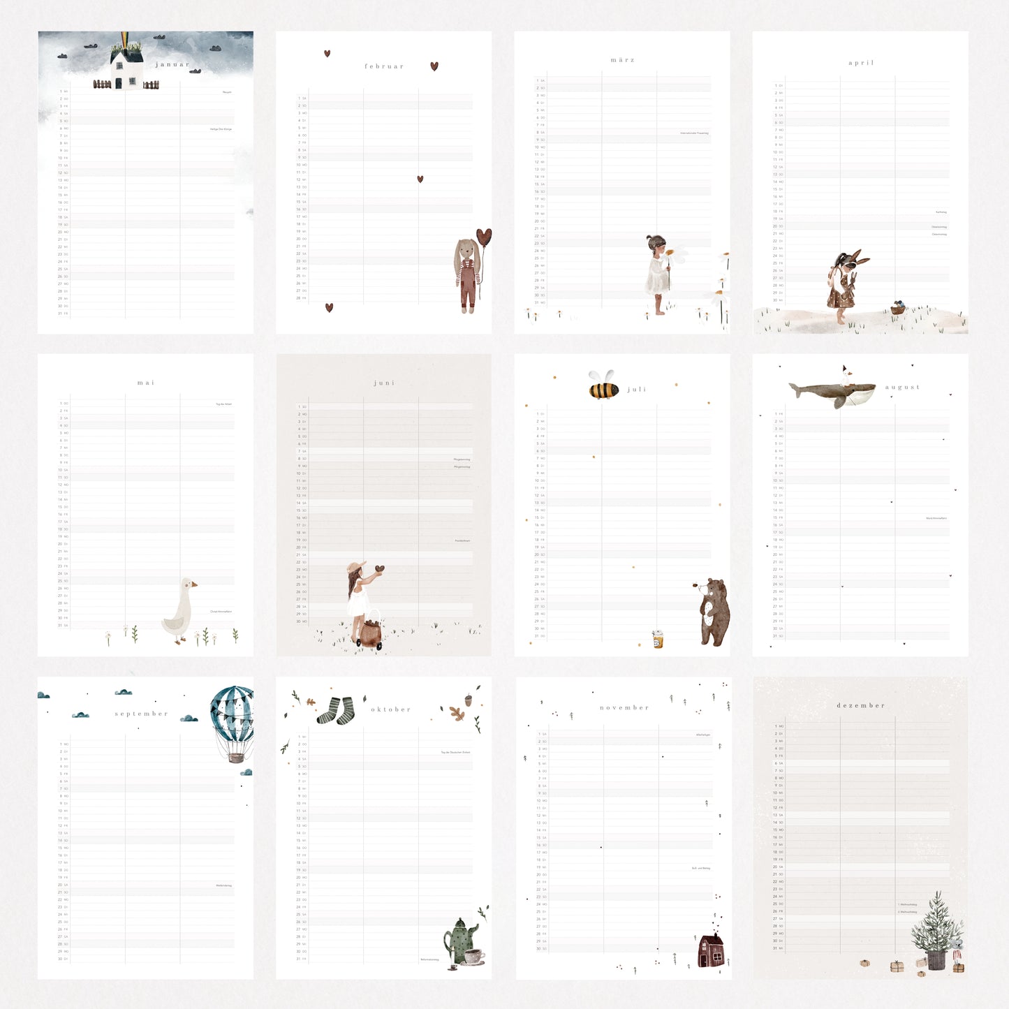 Kalender 2026 | A4 Wandkalender