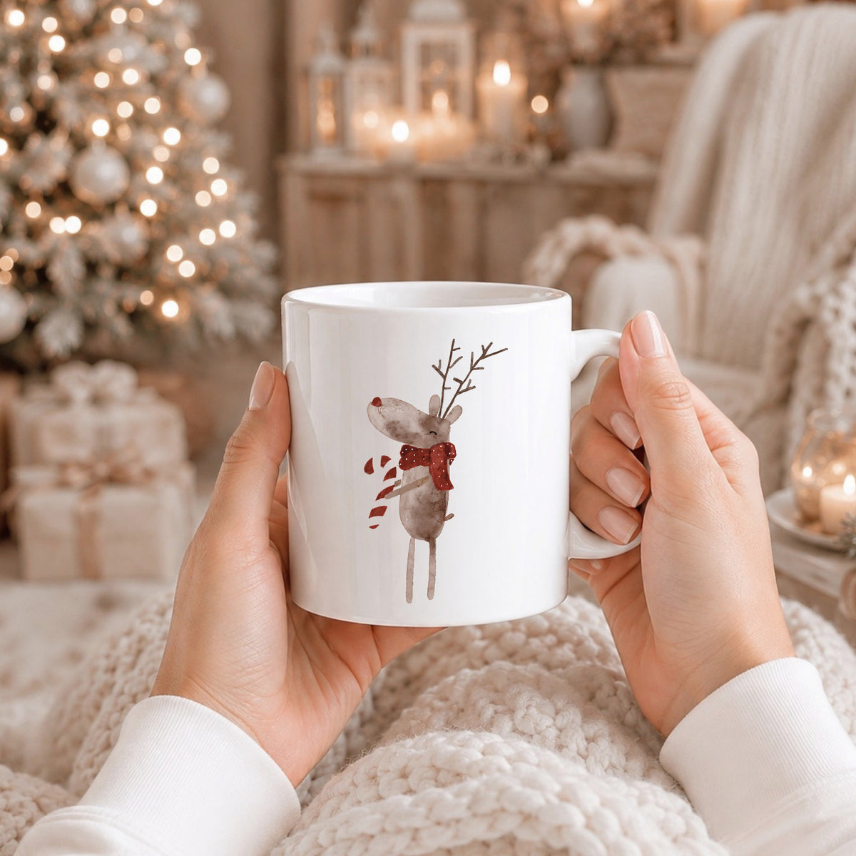 Aufkleber Weihnachten Elch | für Glas, Holz, Keramik