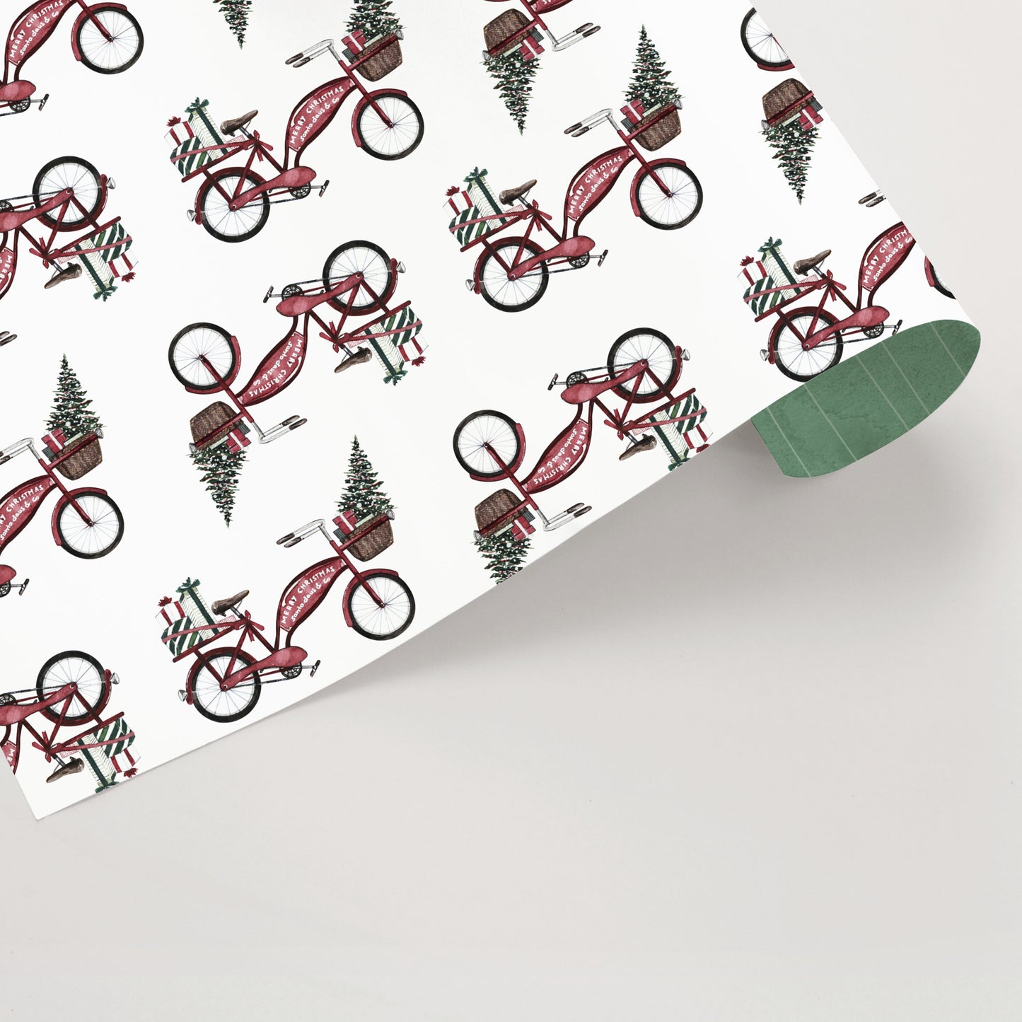 Geschenkpapier Weihnachtsrad | gefaltet
