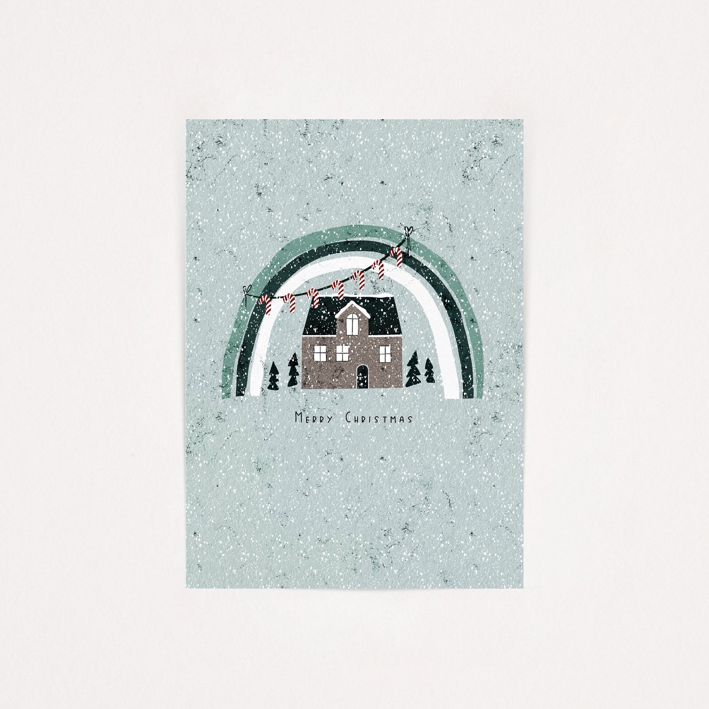 Geschenkpapier Regenbogen Weihnachten | gefaltet