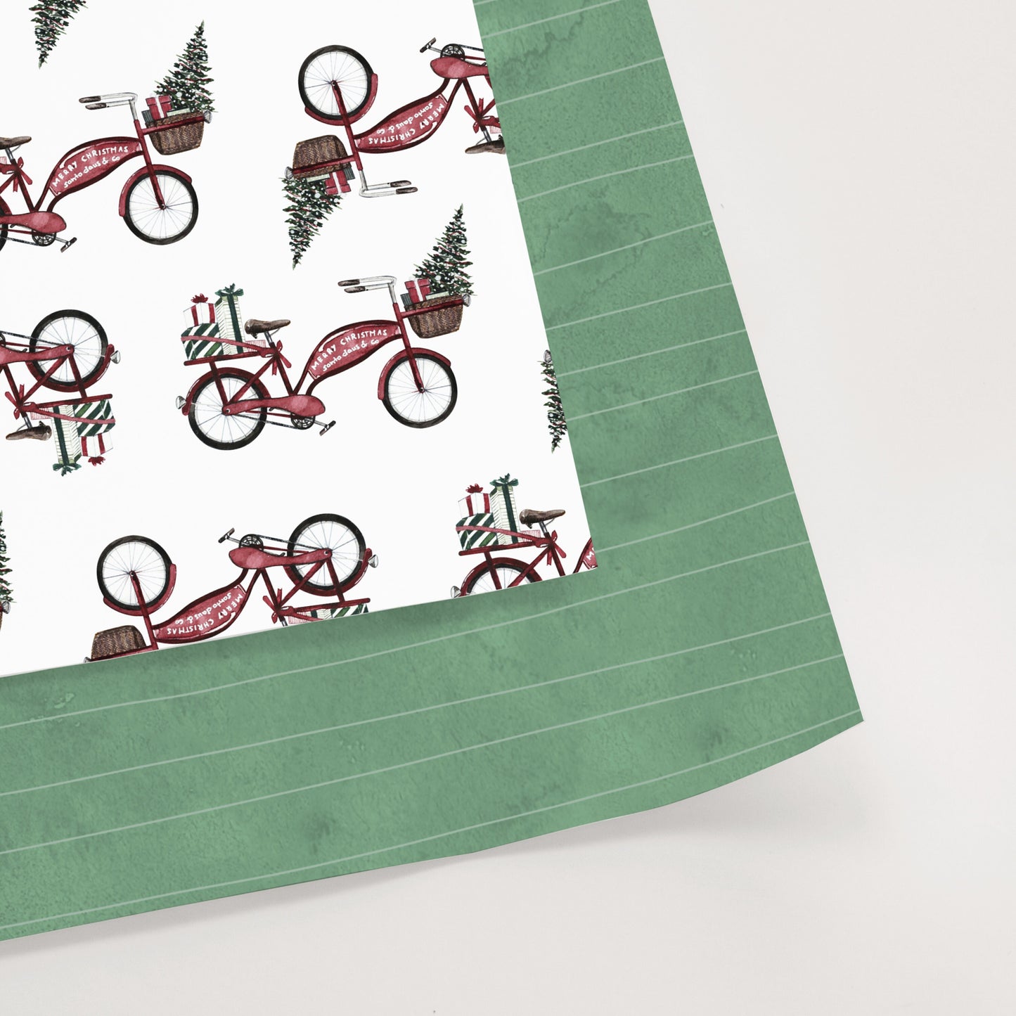 Geschenkpapier Weihnachtsrad | gefaltet