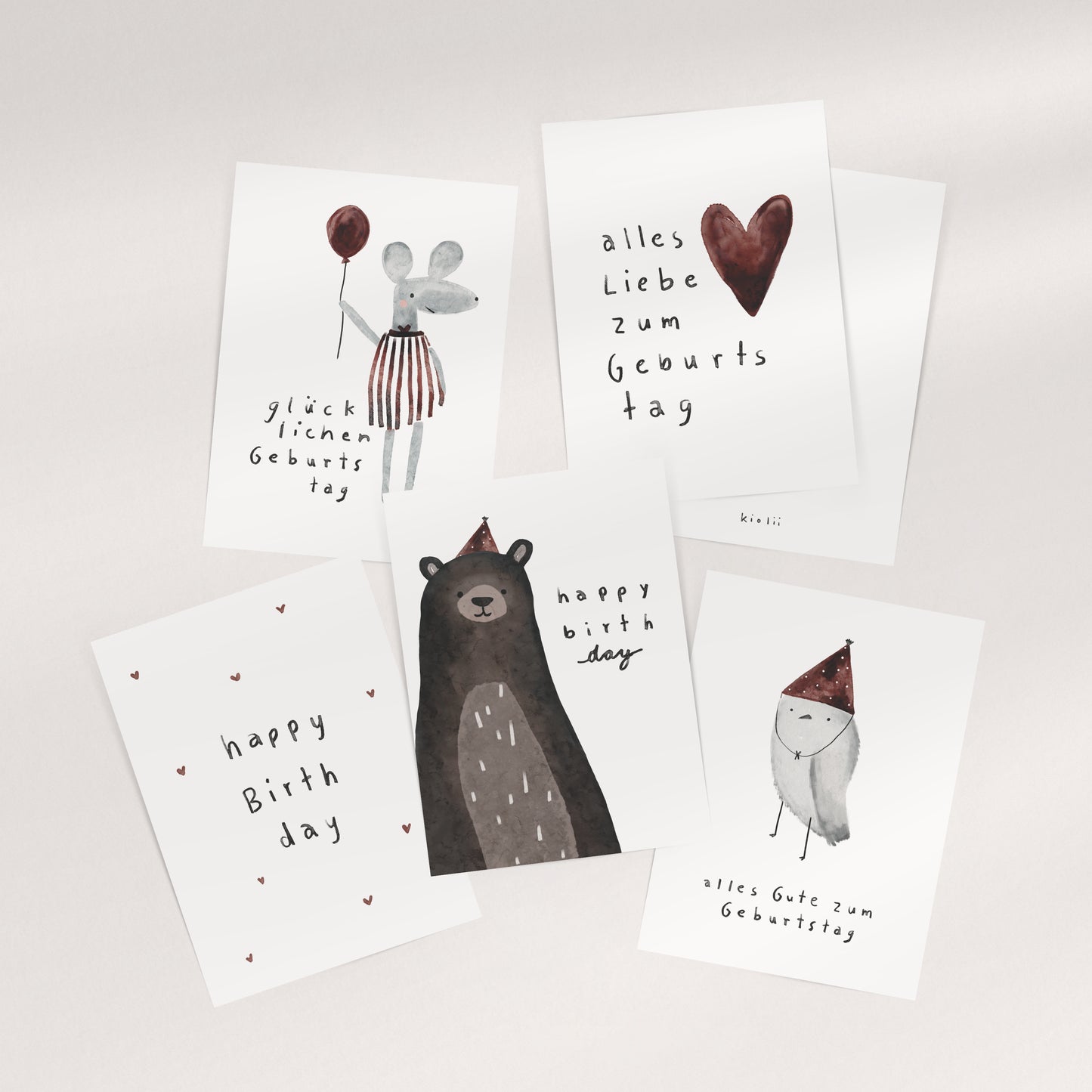 Geburtstagskarte Herzen