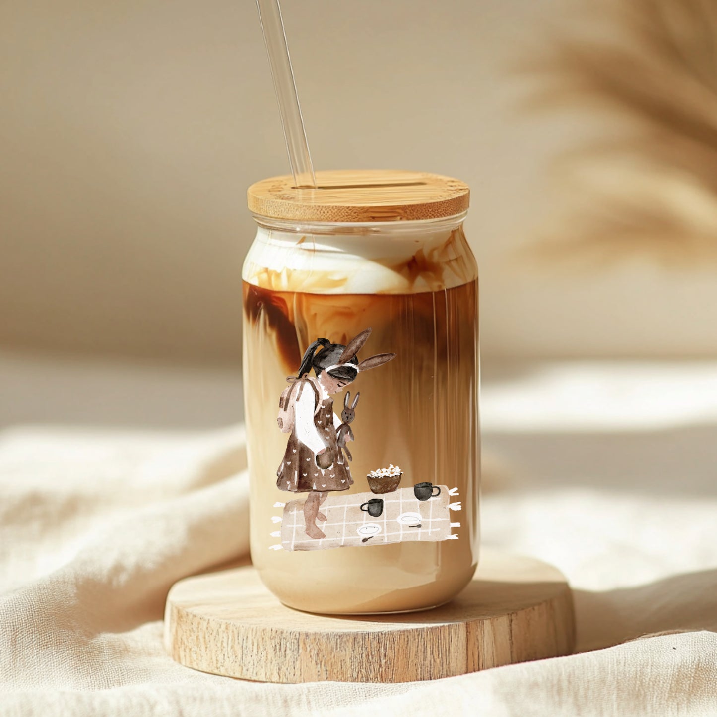 Aufkleber, Rub On Sticker Set Hasenmädchen | für Glas, Holz, Metall, Keramik, Porzellan, Stein