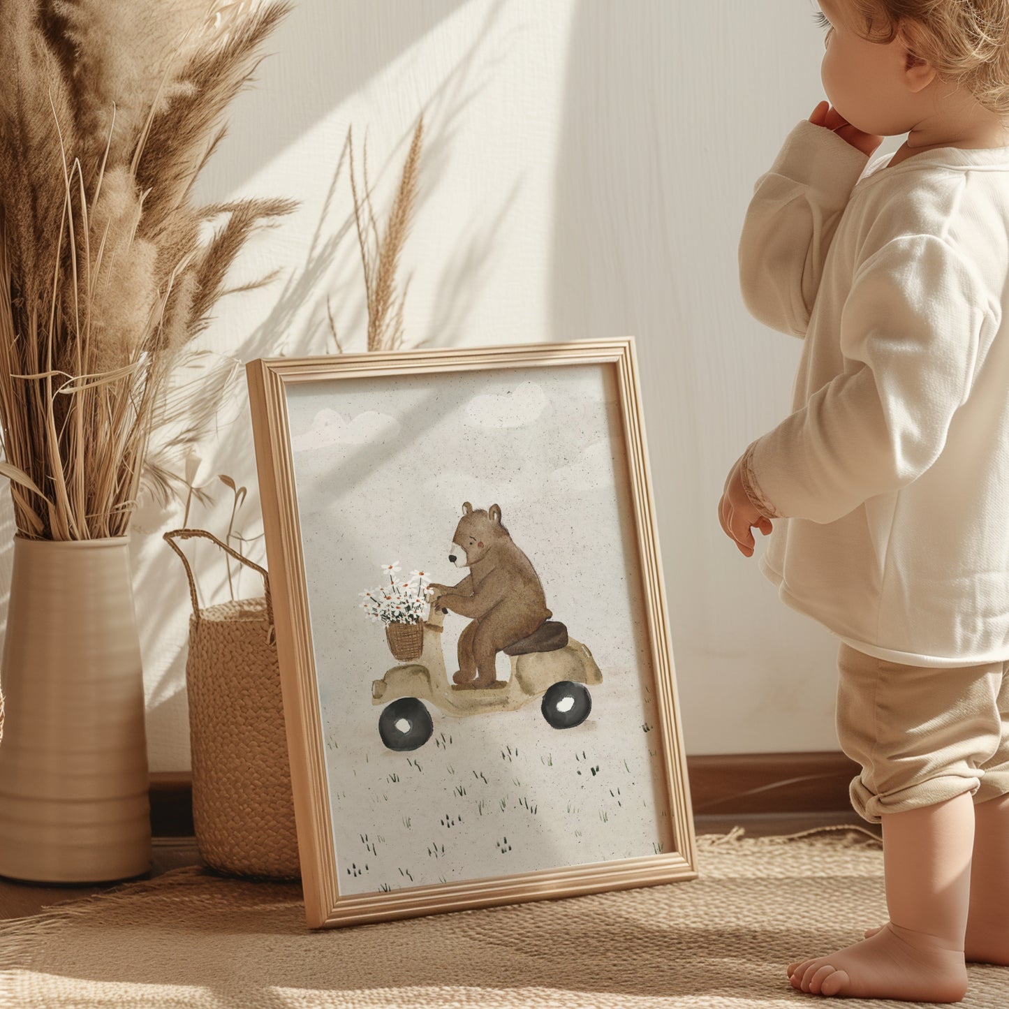 Poster Bär auf Roller Max