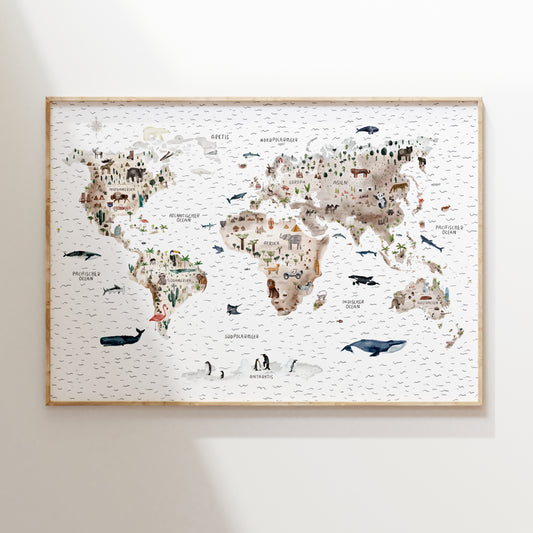 Weltkarte Poster Welt 50x70