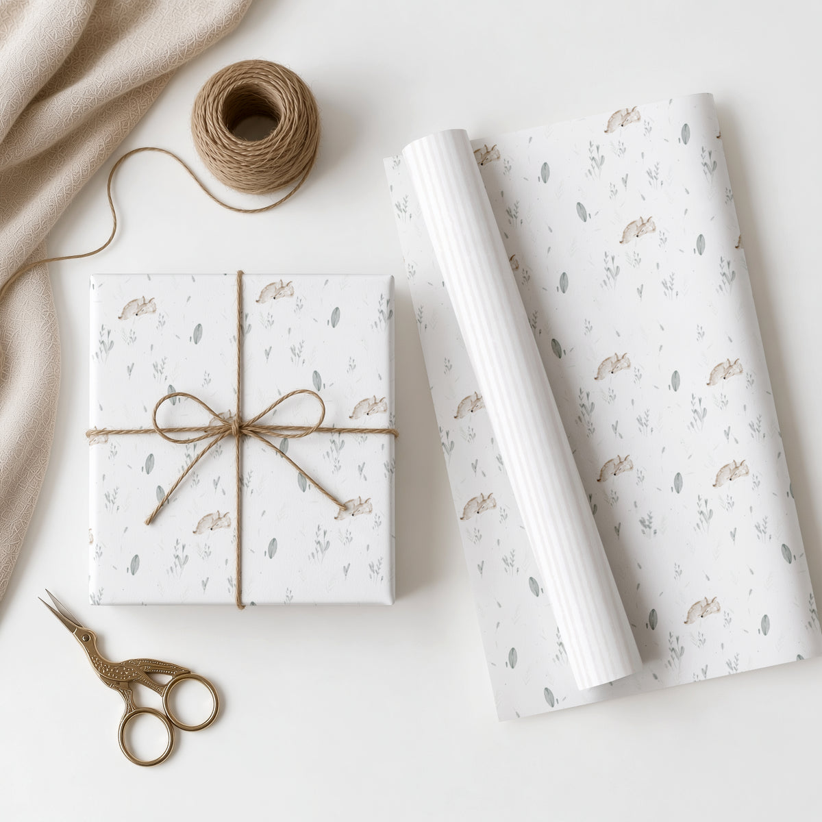 Geschenkpapier "Hurra, endlich da" | gefaltet