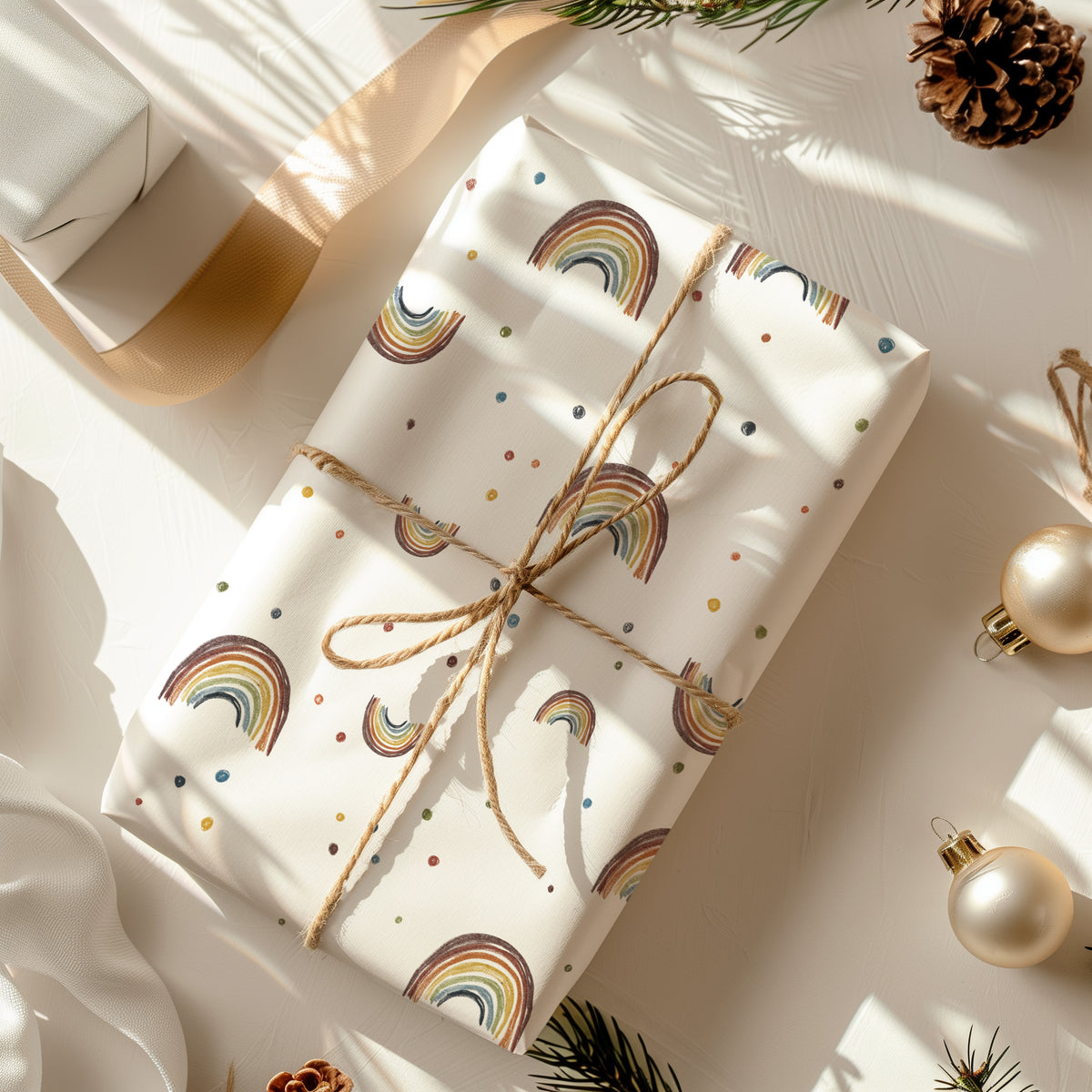 Geschenkpapier bunt Regenbogen | gefaltet