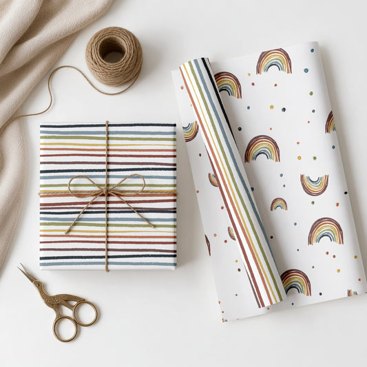 Geschenkpapier bunt Regenbogen | gefaltet