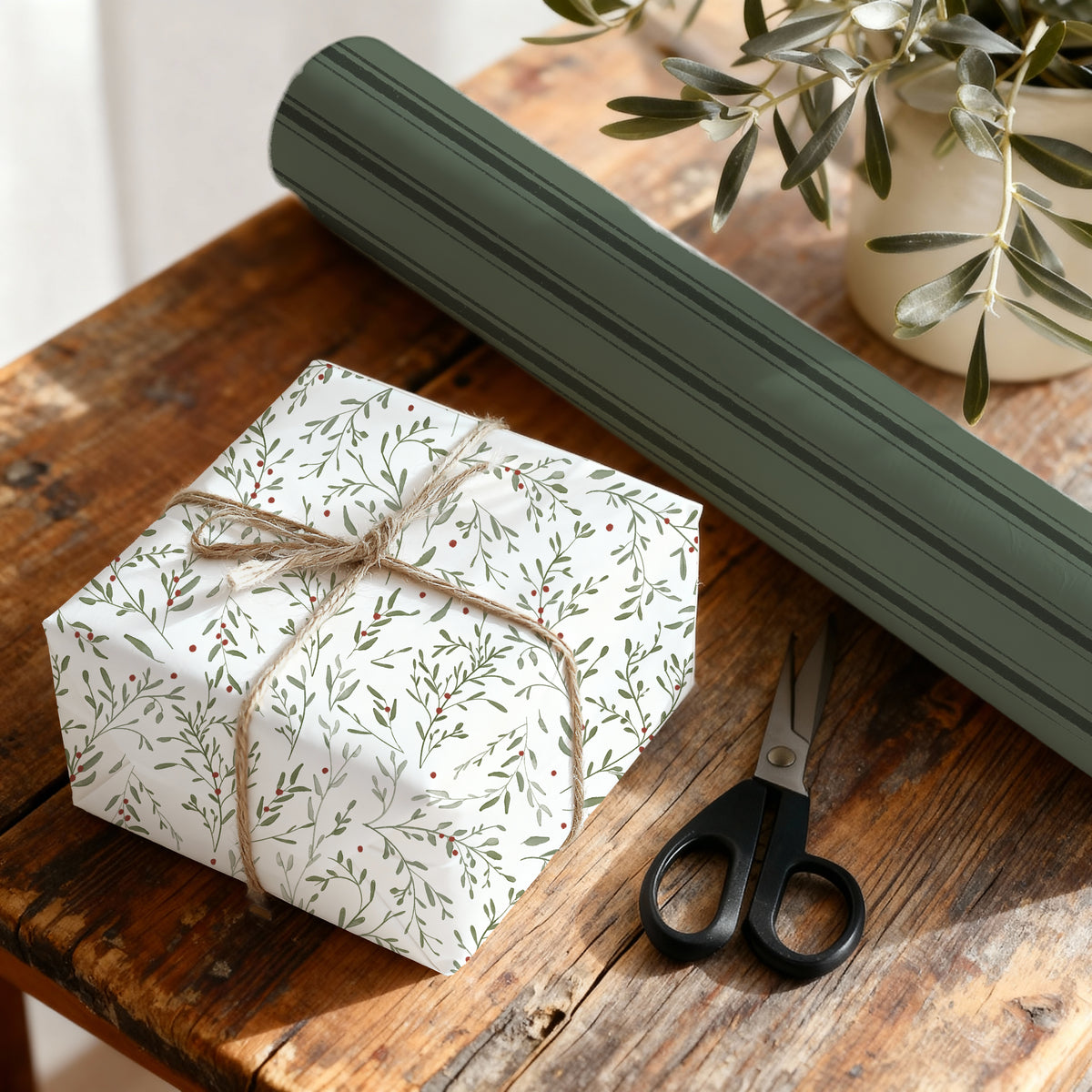 Geschenkpapier Mistelzweig | gefaltet