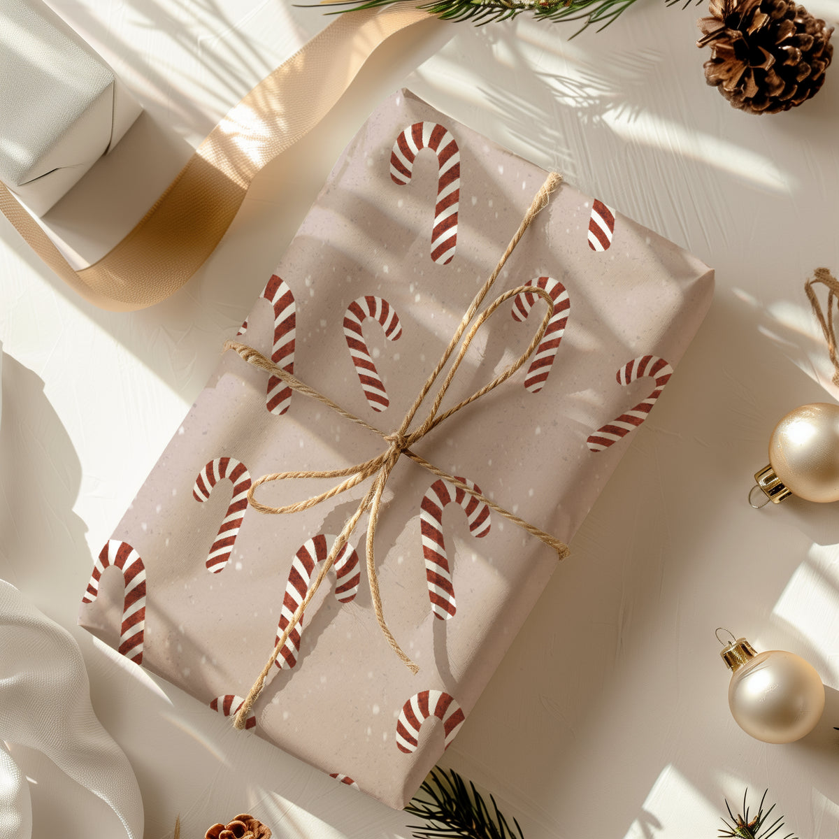Geschenkpapier Zuckerstange | gefaltet