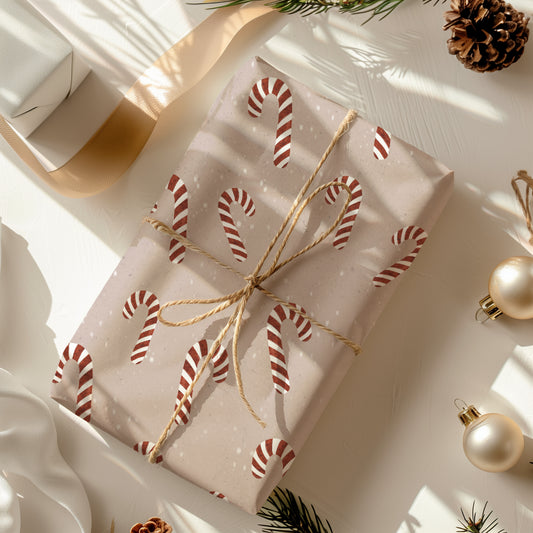 Geschenkpapier Zuckerstange | gefaltet