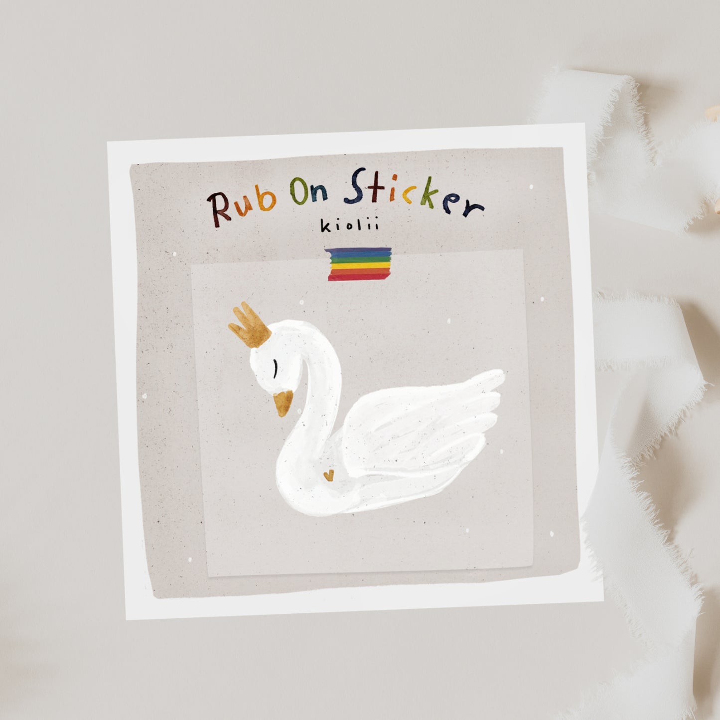 Aufkleber, Rub On Sticker Schwan | für Glas, Holz, Metall, Keramik, Porzellan, Stein