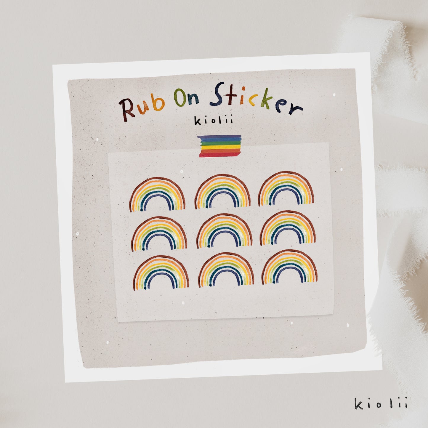 Aufkleber, Rub On Sticker Set Regenbogen | für Glas, Holz, Metall, Keramik, Porzellan, Stein