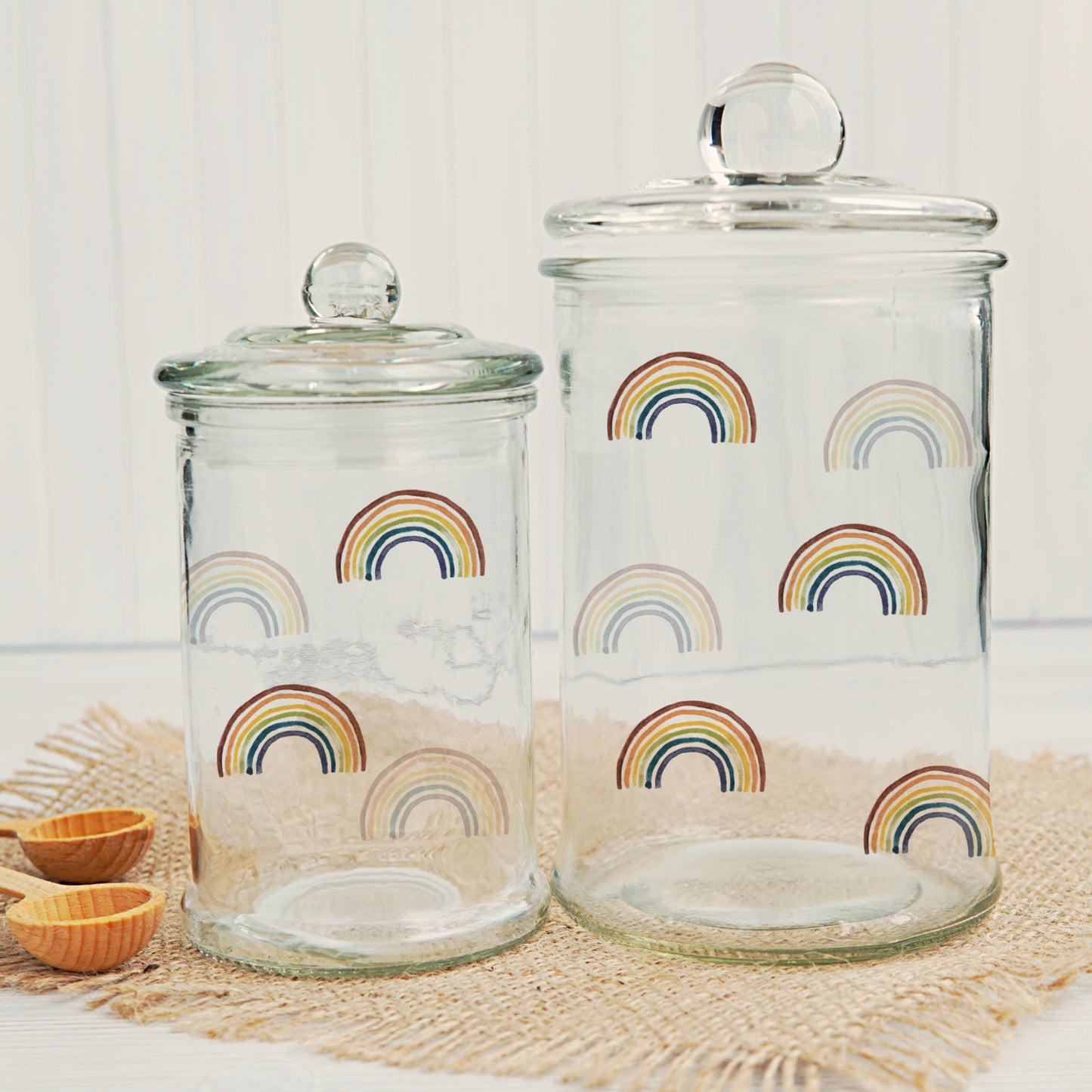 Aufkleber, Rub On Sticker Set Regenbogen | für Glas, Holz, Metall, Keramik, Porzellan, Stein