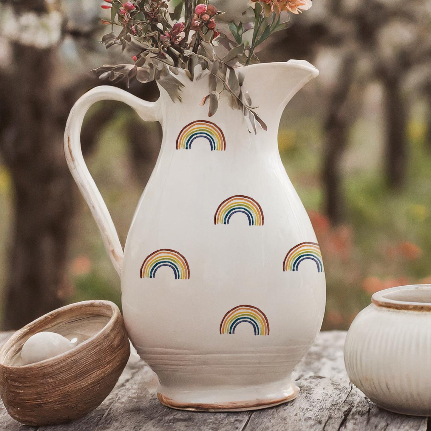Aufkleber, Rub On Sticker Set Regenbogen | für Glas, Holz, Metall, Keramik, Porzellan, Stein
