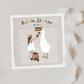 Aufkleber, Rub On Sticker Mädchen Gans | für Glas, Holz, Metall, Keramik, Porzellan, Stein