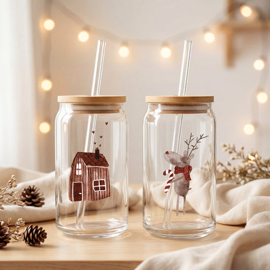 Aufkleber Weihnachten Elch | für Glas, Holz, Keramik