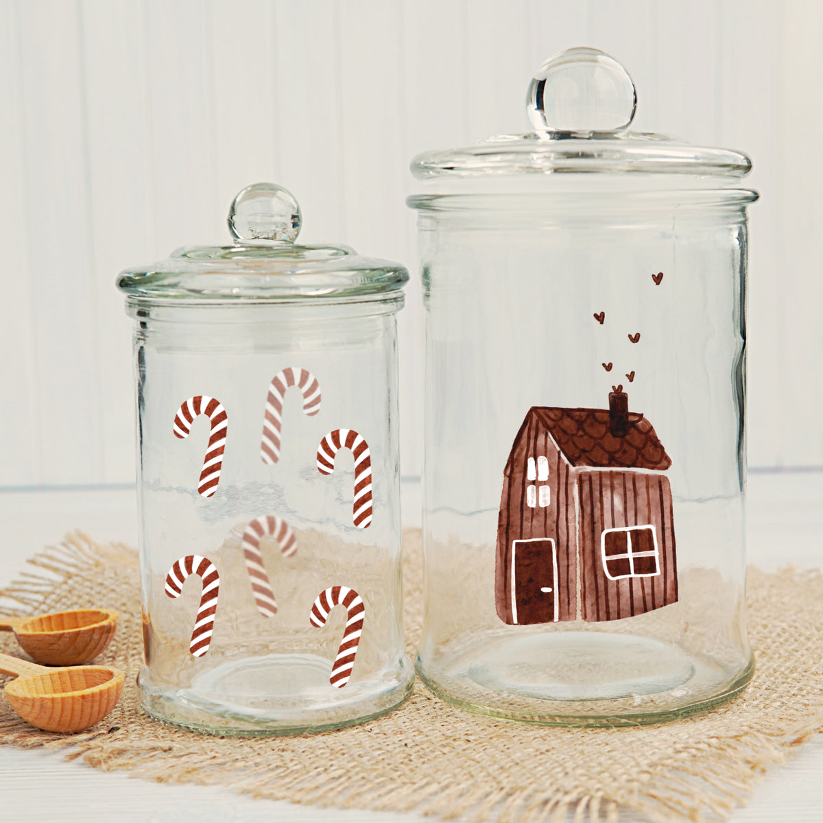 Weihnachten Aufkleber Haus | für Glas, Holz, Keramik