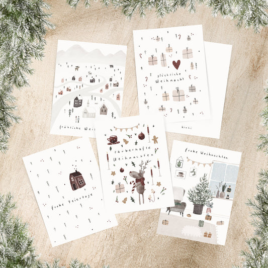 Weihnachtskarten Skani - 5er Set