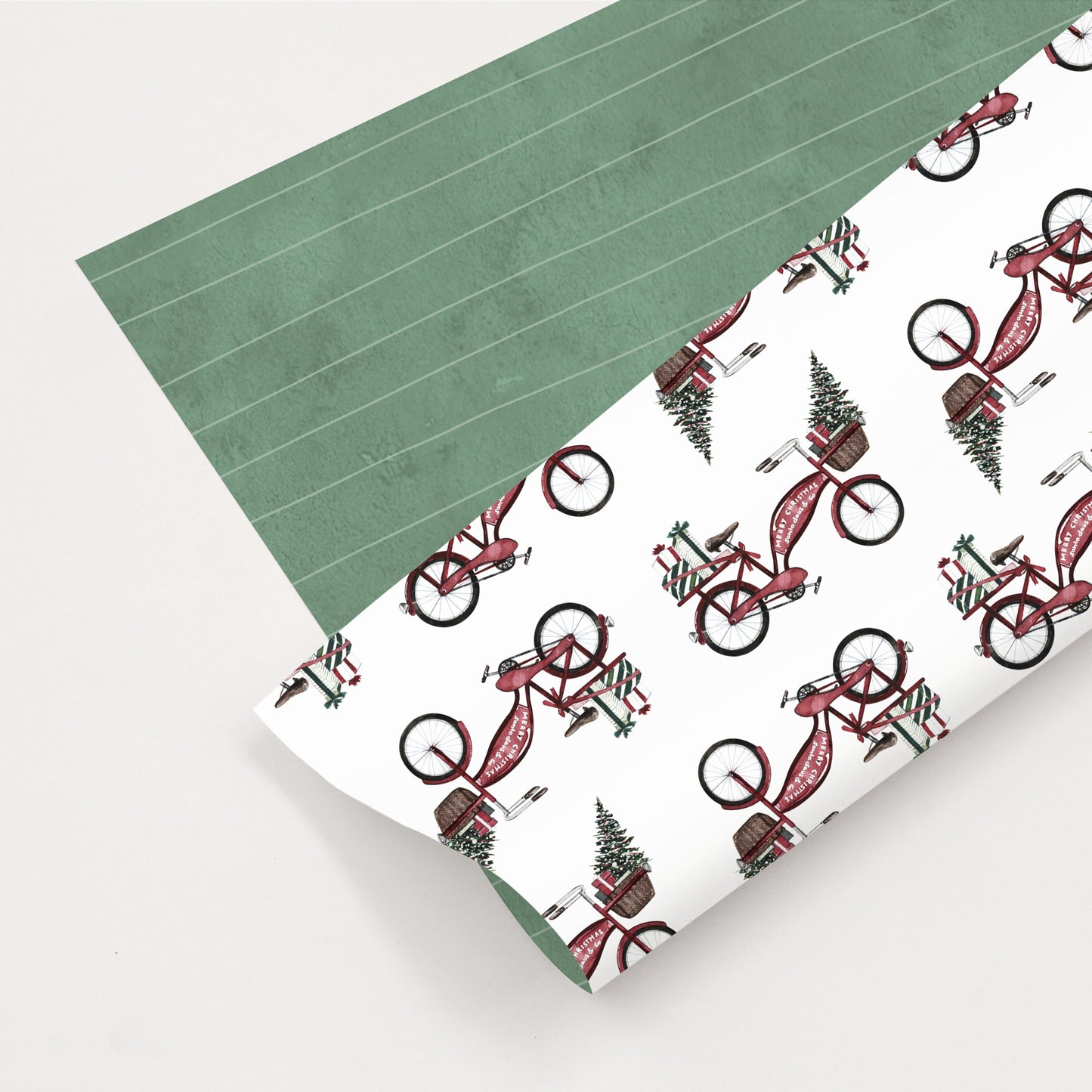 Geschenkpapier Weihnachtsrad  | gefaltet