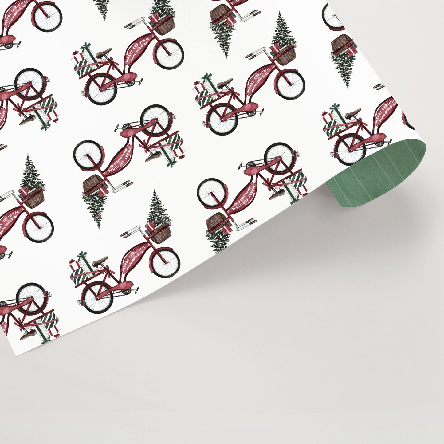 Geschenkpapier Weihnachtsrad  | gefaltet