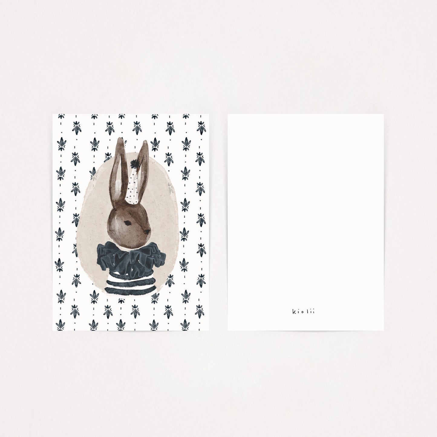 Postkarte Hase Retro Boho