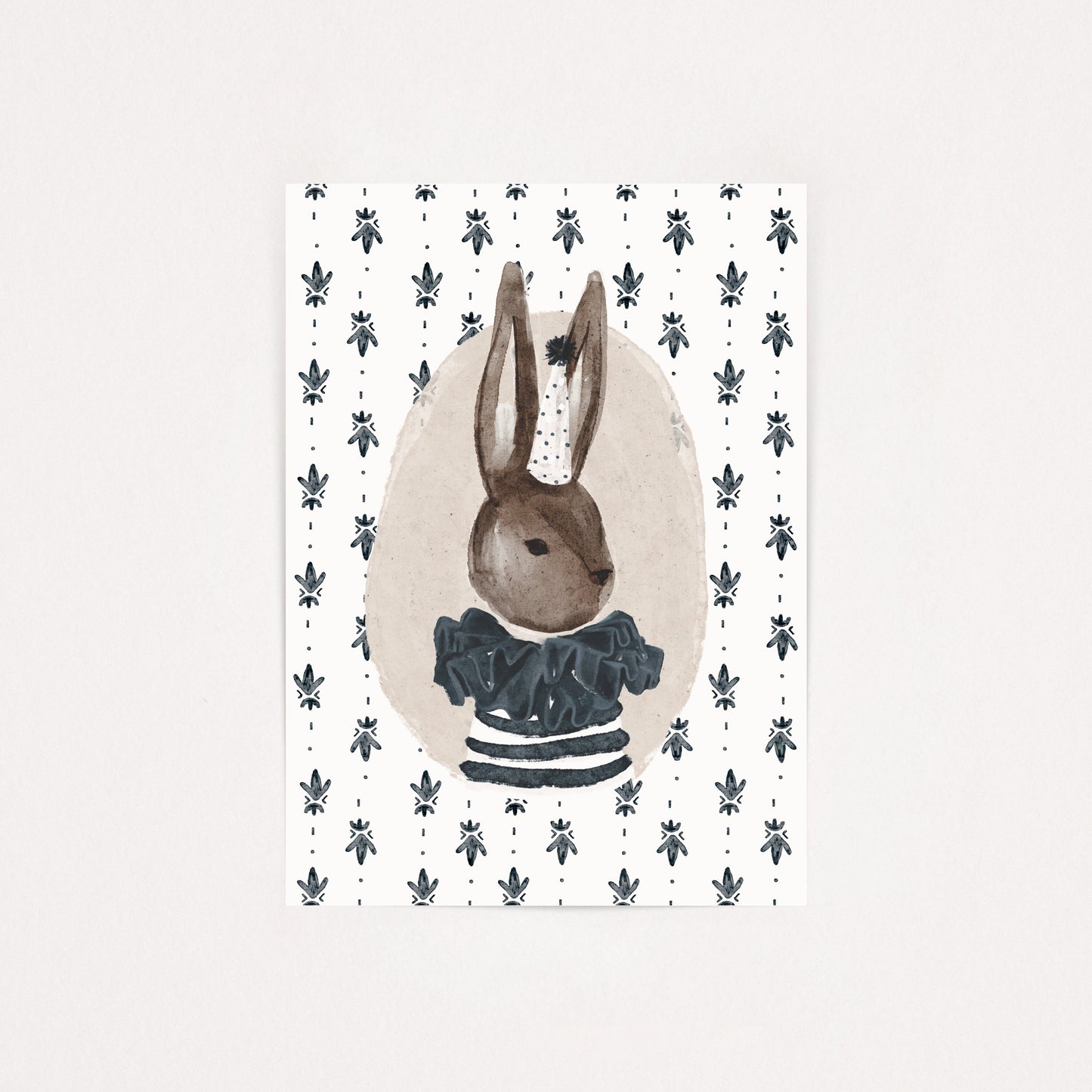 Postkarte Hase Retro Boho