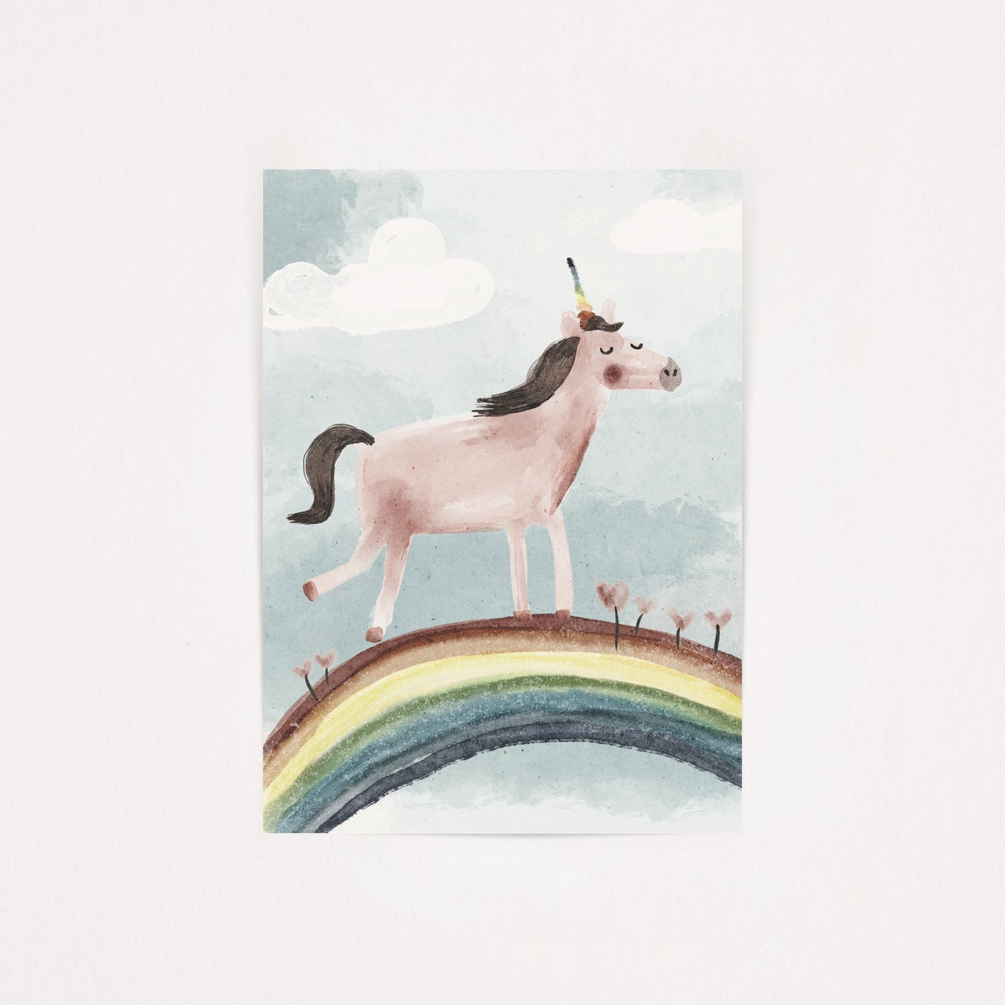 Postkarte Regenbogen Einhorn